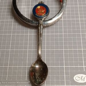 British Motor Corporation Silver Tone Spoon with Red and Blue Emblem